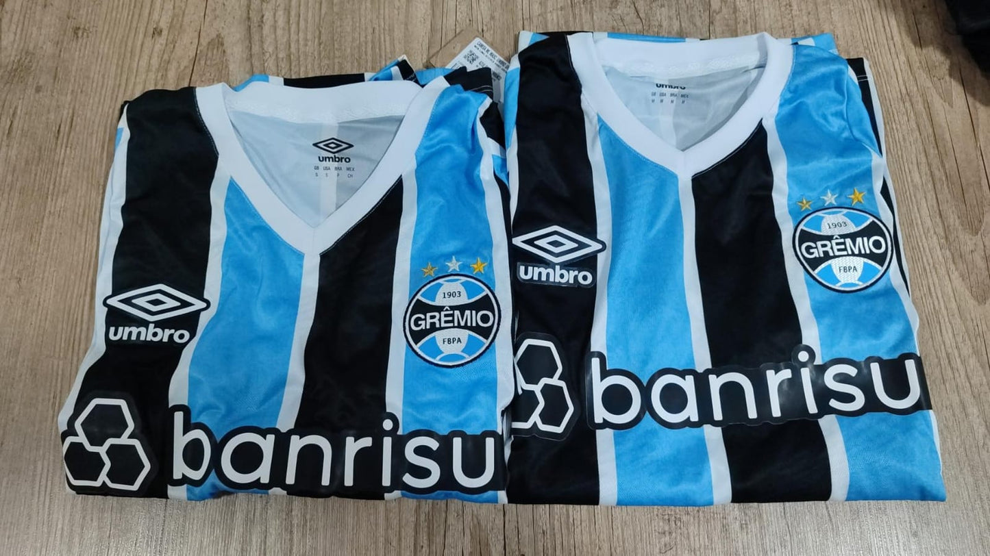 Camisa Manga comprida Masculina Umbro Grêmio Oficial 1 2023 (Classic S/N)