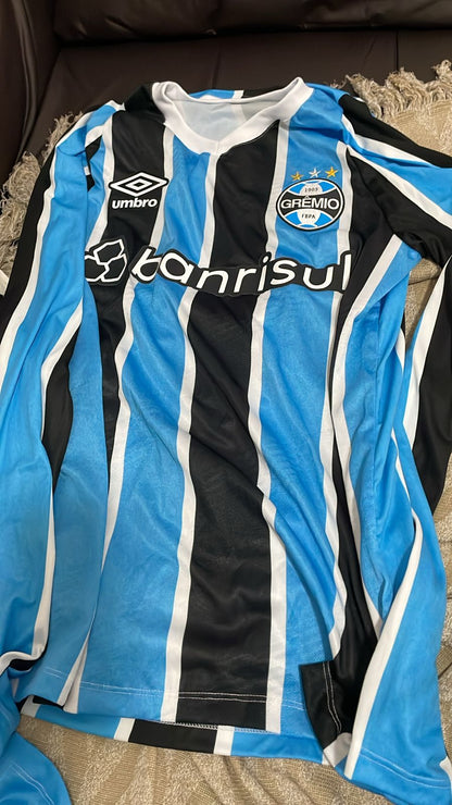 Camisa Manga comprida Masculina Umbro Grêmio Oficial 1 2023 (Classic S/N)