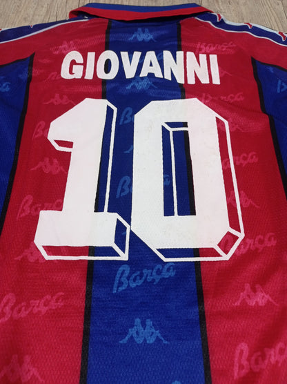 Espetacular Camisa do Barcelona - Home - 1995/1997 - Giovanni - Mangas Longas