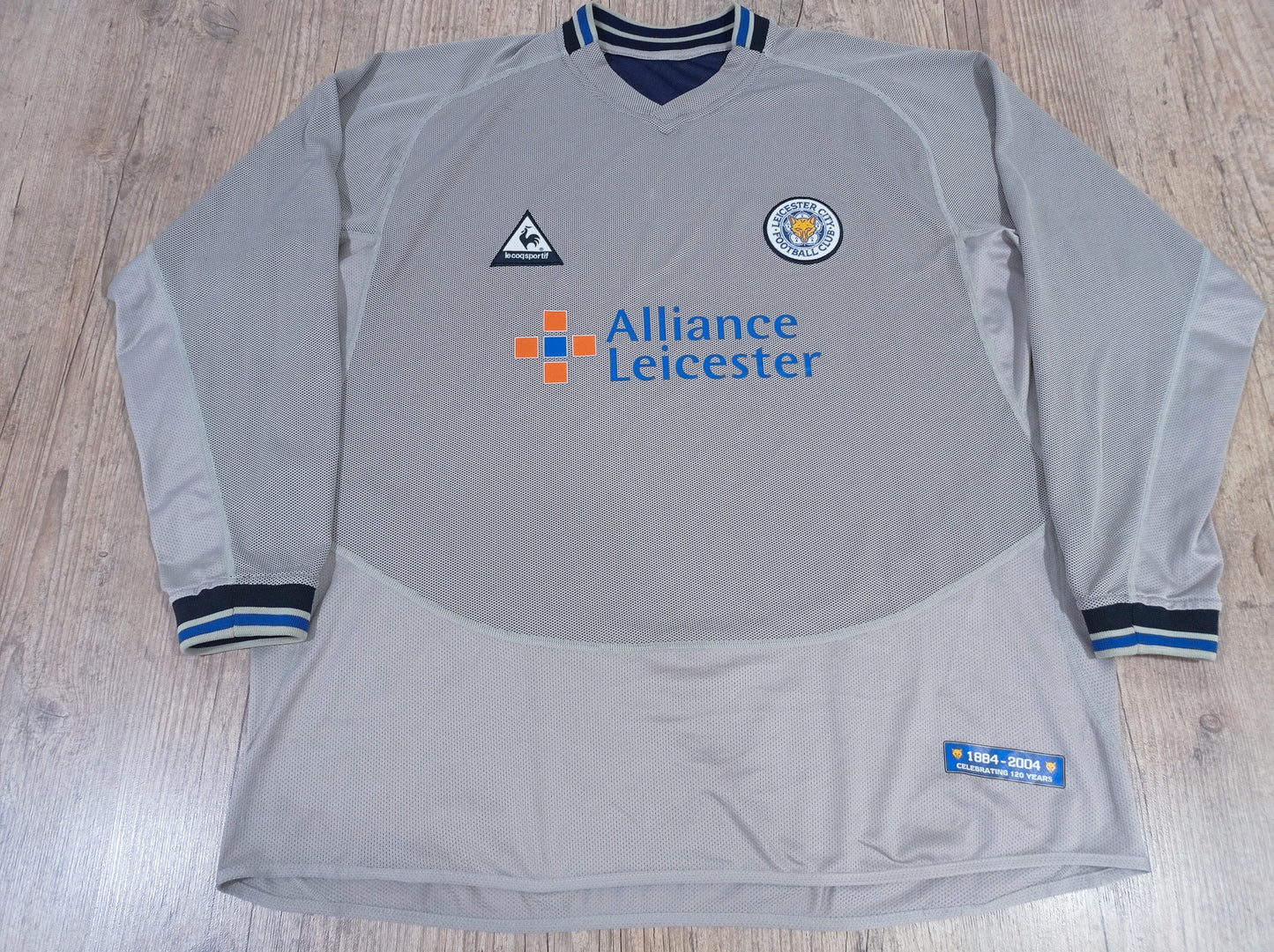 Linda Camisa do Leicester City - Edição Especial 120 Anos - 2004/2005 - Reversível - Mangas Longas