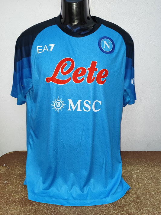 Camisa Napoli Italia Home modelo jogador título 2022-23 **** DEFEITO ***