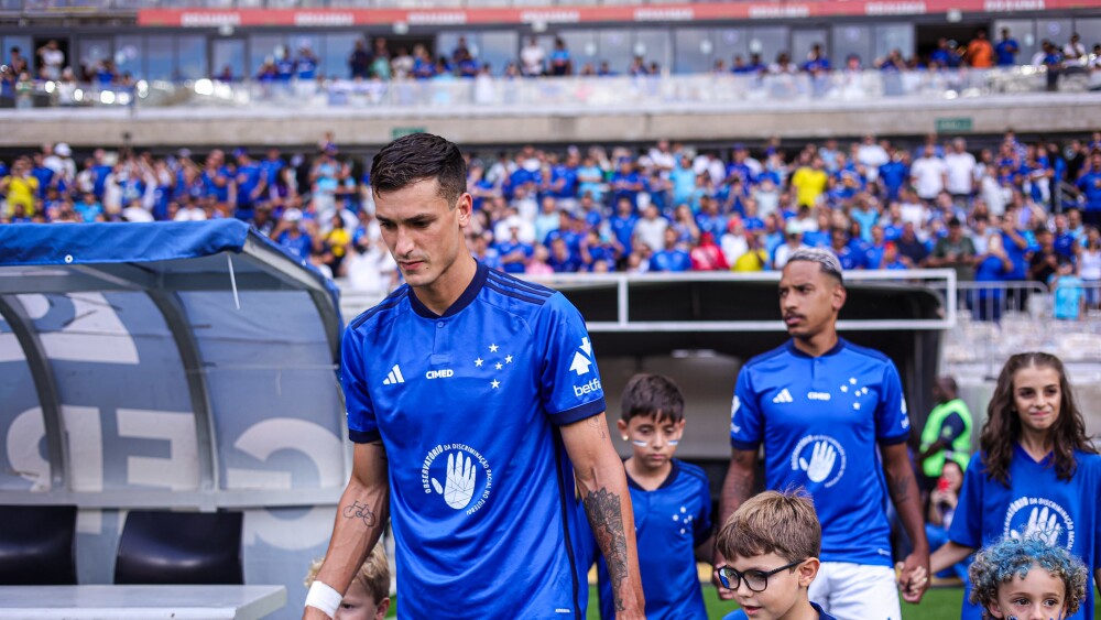 Camisa Cruzeiro Adidas preparada Mineiro 2024 M Villalba patrocinio especial